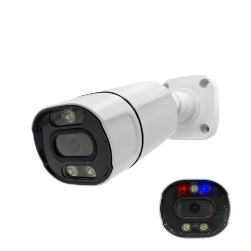 8MP IP Camera POE with RED & BLUE flash light audio alarm
