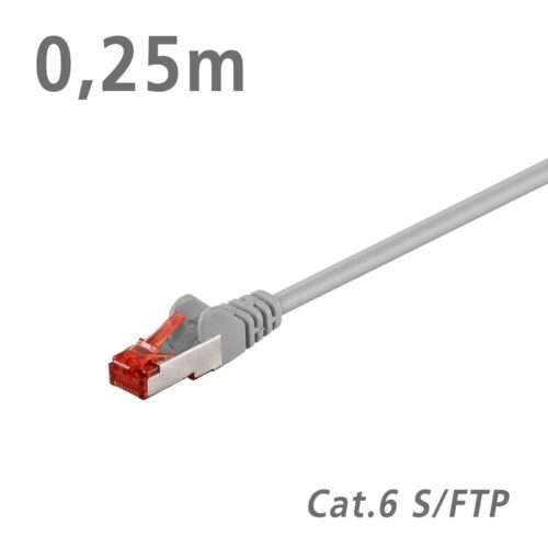 Patch Cat.6 S/FTP (PiMF) Grey 0.25m