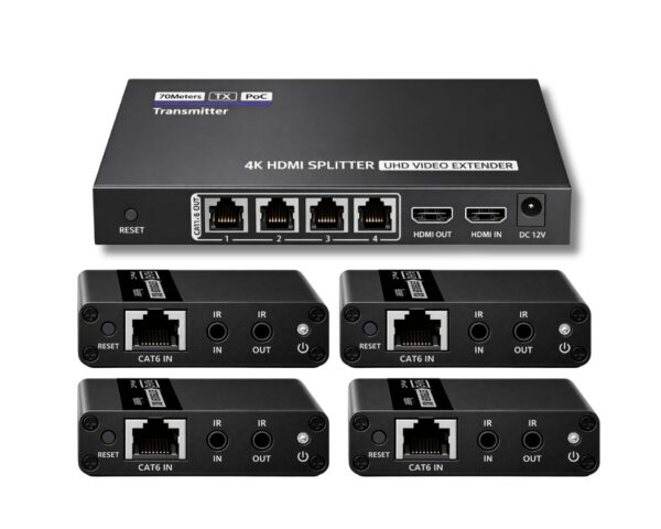 1x4 HDMI Splitter with Extender POC 4K
