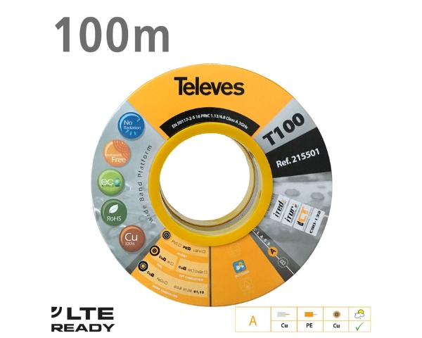 Televes 215501 Outdoor Cu COAX Cable 100m