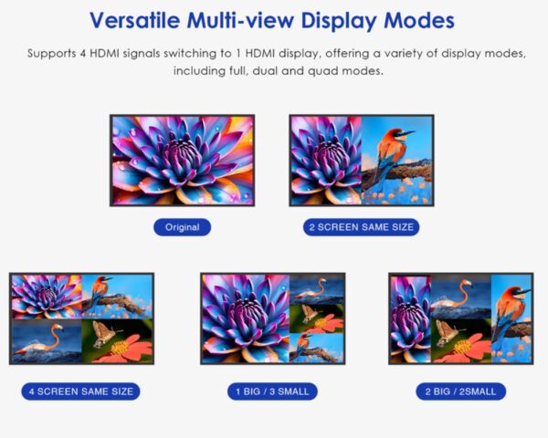 HDMI 4x1 Quad Multiviewer Switcher