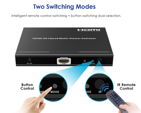 HDMI 4x1 Quad Multiviewer Switcher