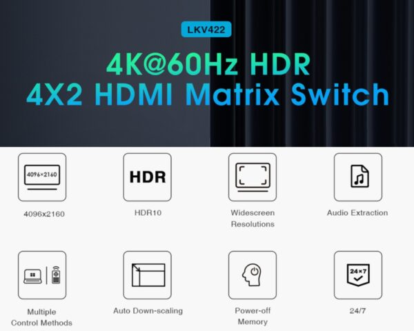 4x2 HDMI Matrix Switch