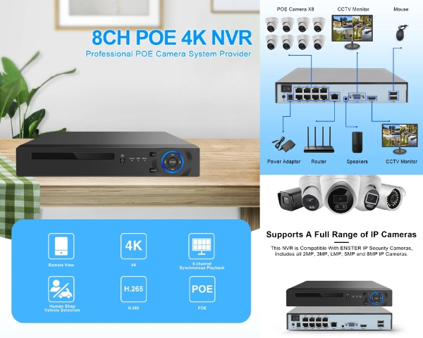 8CH POE NVR CCTV