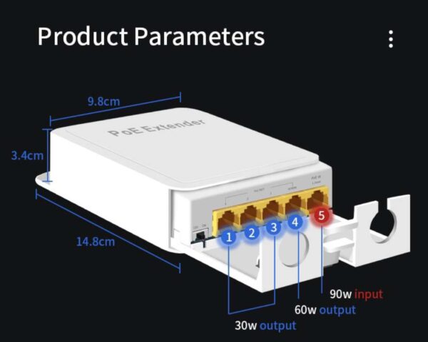 5 Port POE Extender Waterproof