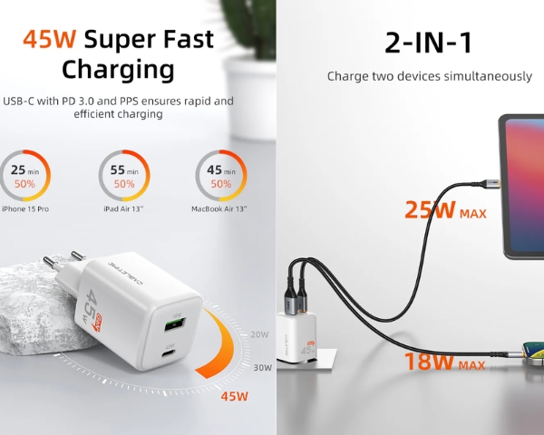 45W Fast Charger Dual