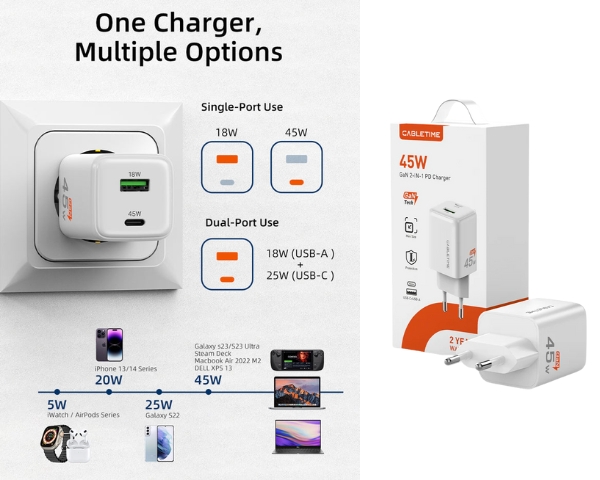 45W Fast Charger Dual