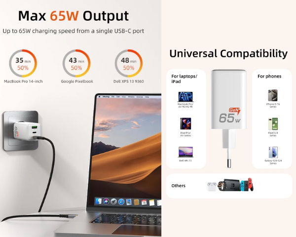 65W Fast Charger Dual