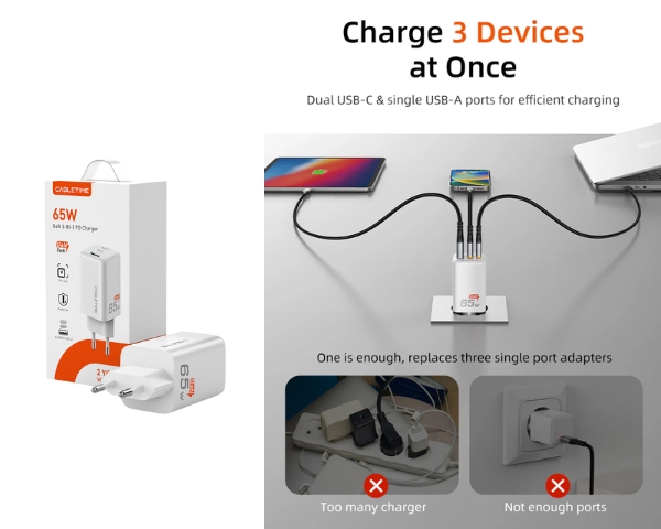65W Fast Charger Dual