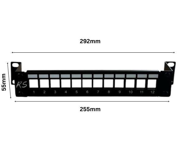 12-Port Wall-Mount Patch Panel with base