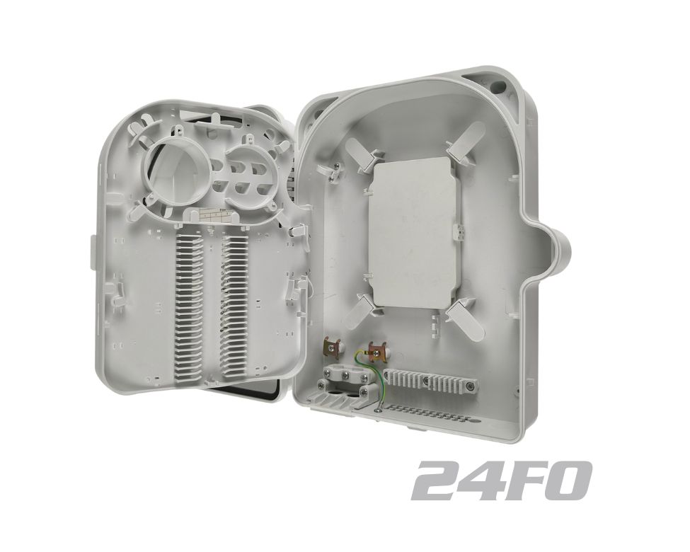 24 Cores Fiber Optic Termination Box Black