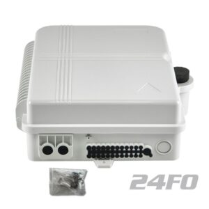 24 Cores Fiber Optic Termination Box Black