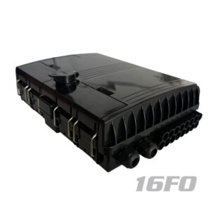 16 Cores Fiber Optic Termination Box Black