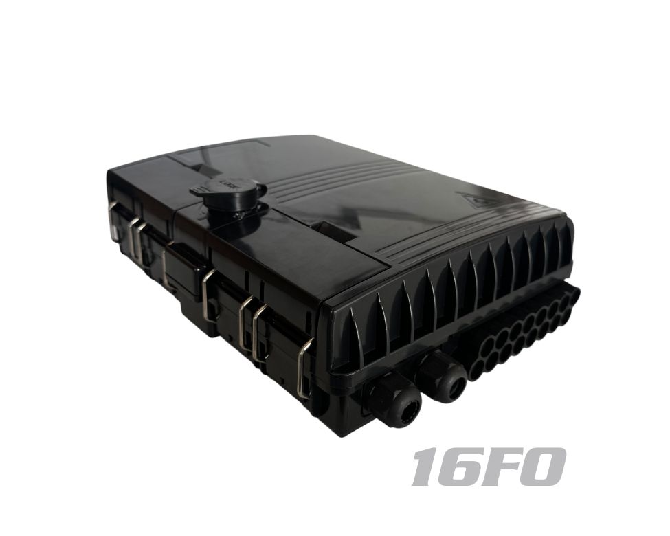 16 Cores Fiber Optic Termination Box Black