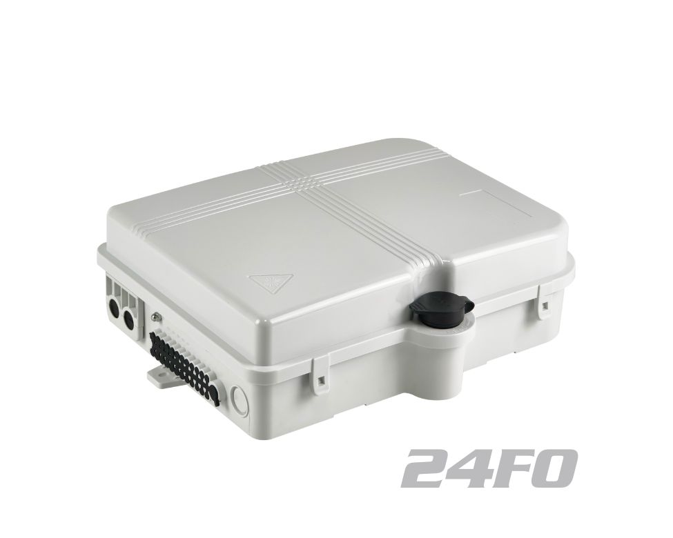 24 Cores Fiber Optic Termination Box Black