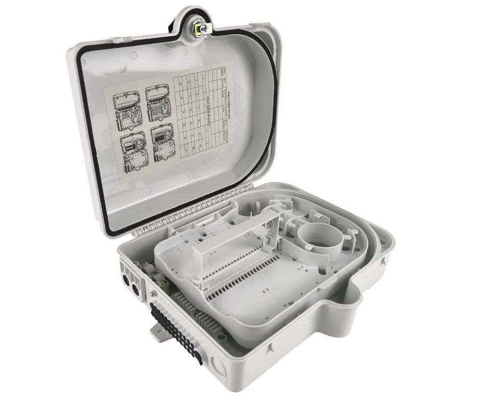 24 Cores Fiber Optic Termination Box Black