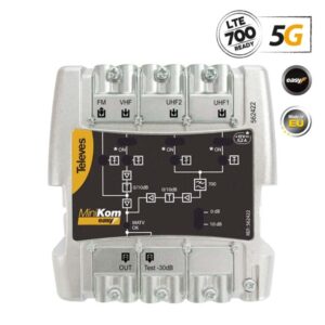 Televes 562422 MiniKom Βroadband Αmplifier 5G LTE 116dBuV FM/V/2xU