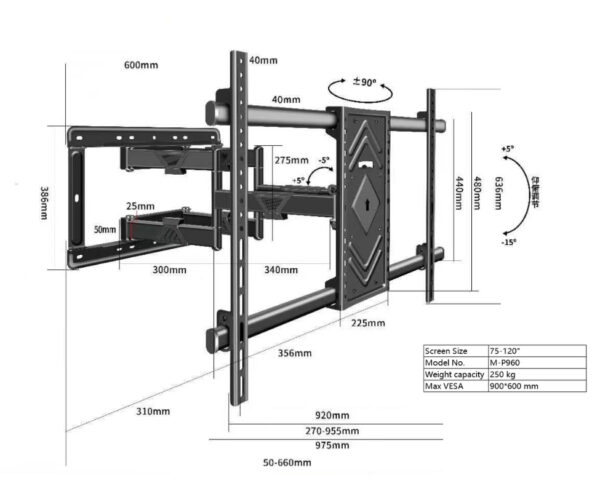 Heavy Duty TV Wall Mount 120 Inch