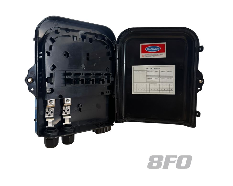 8 Cores Fiber Optic Termination Box BLACK