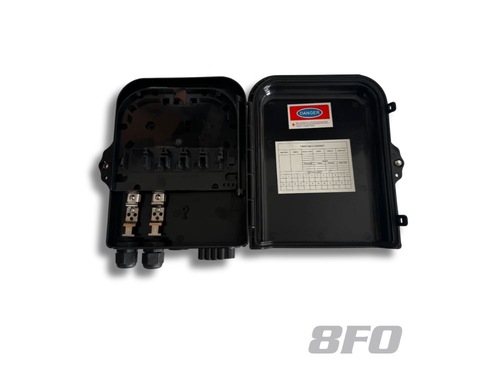 8 Cores Fiber Optic Termination Box BLACK