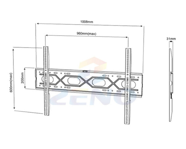 fixed TV wall mount 120 inch