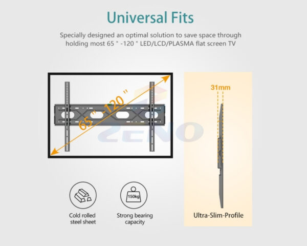 fixed TV wall mount 120 inch