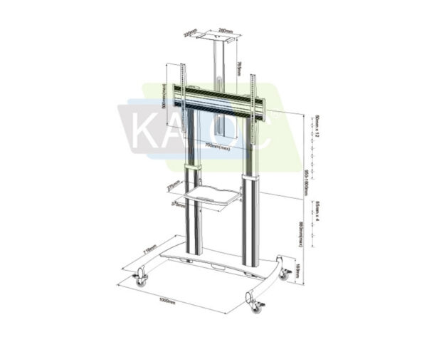 Mobile TV Stand with Wheels