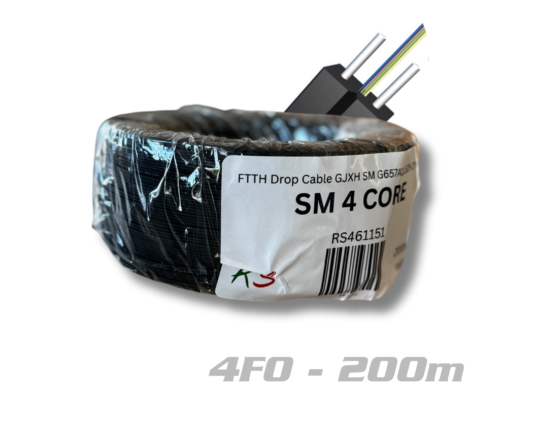 FTTH 4 core Drop Cable 200m GJXFH G657A