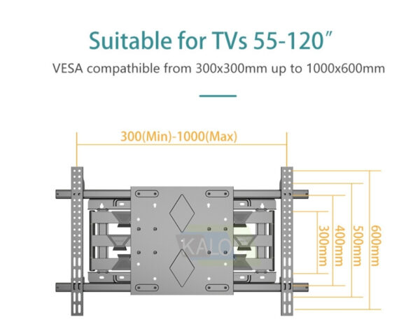 Full motion TV mount 120 inch