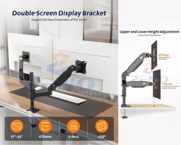 Double Monitor Stand for Desk