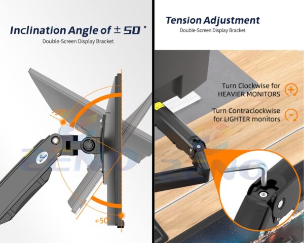 Double Monitor Stand for Desk