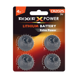 RXBA2-20254P Rexer Button Cell Batteries Lithium CR2025 3V 4pcs