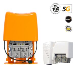TELEVES 568010 NanoKom Kit: Mast Amplifier 5G LTE + PSU 24V UHF/UHF/VHF