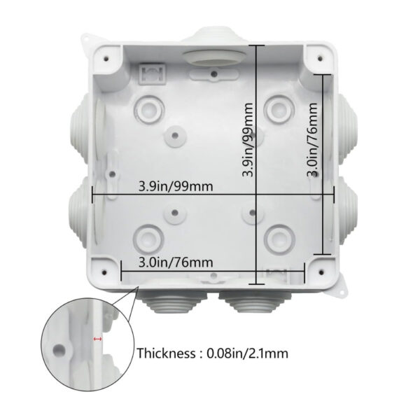Plastic Waterproof Junction Box Universal 100x100