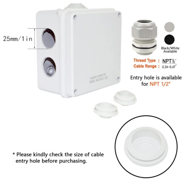 Plastic Waterproof Junction Box Universal 100x100