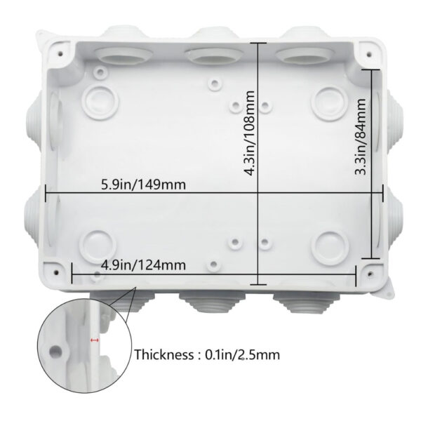 Plastic Waterproof Junction Box Universal 150x110