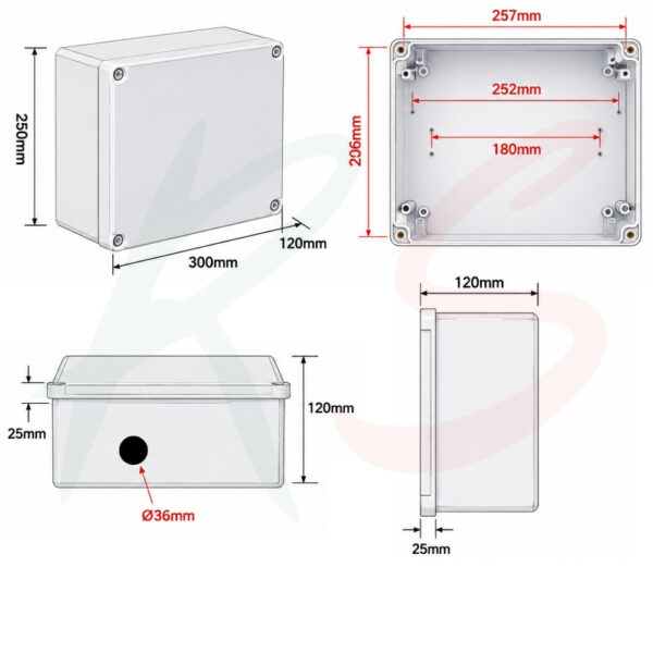 Plastic Waterproof Junction Box Universal 300x250