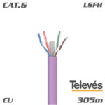 Televes 2123 Data Cable UTP Cat.6 Dca Cu LSFH Violet 305m