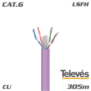 Televes 2123 Data Cable UTP Cat.6 Dca Cu LSFH Violet 305m