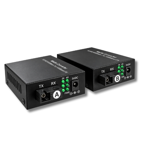 Gigabit Media Converter 4 RJ45 3km