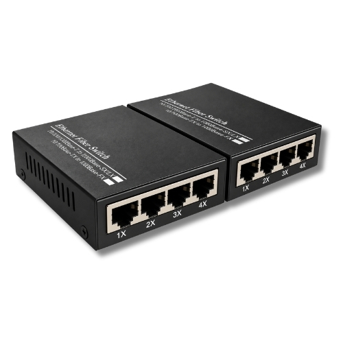Gigabit Media Converter 4 RJ45 3km