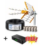 Combo Pack Antenna-Cable-Plugs COMBO-RAP14 with DVB-T2 Receiver GIFT